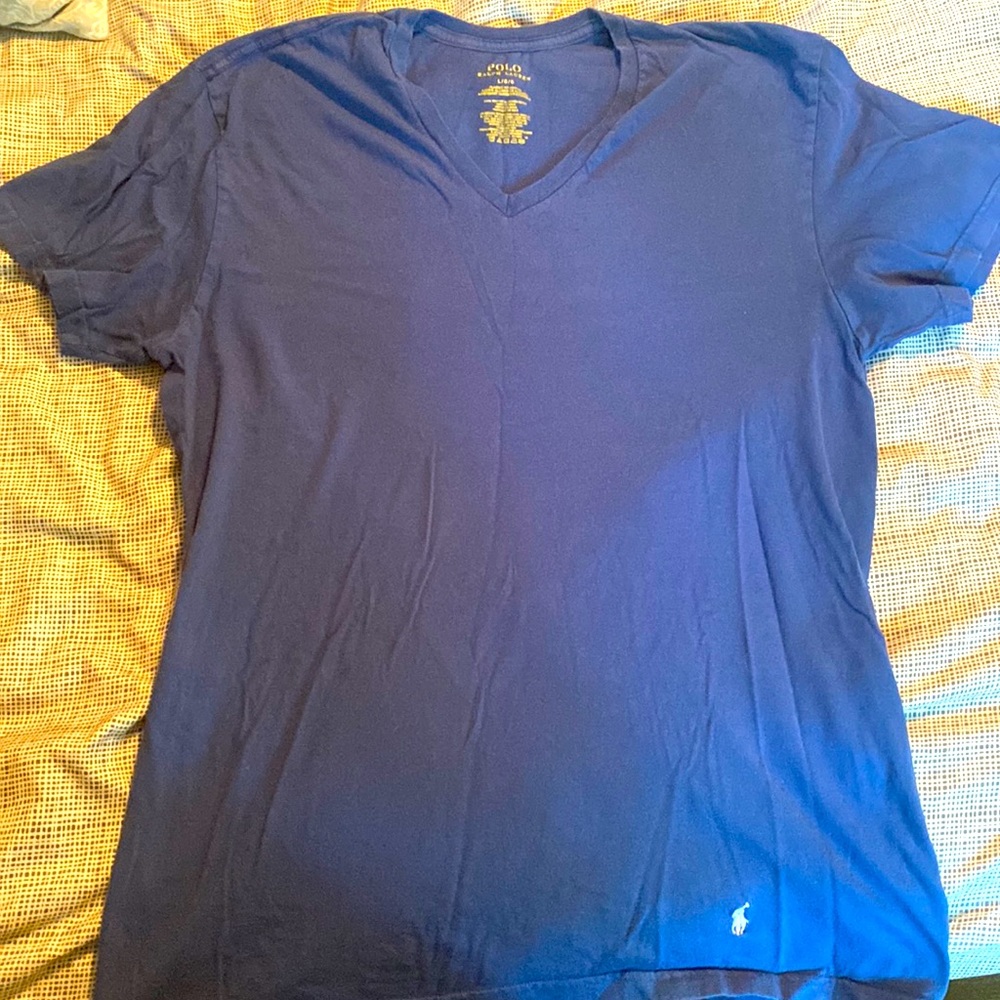 Off-Blue Polo Ralph-Lauren V-Neck Tee